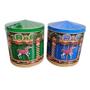 Harry London Christmas Holiday Carousel Tins